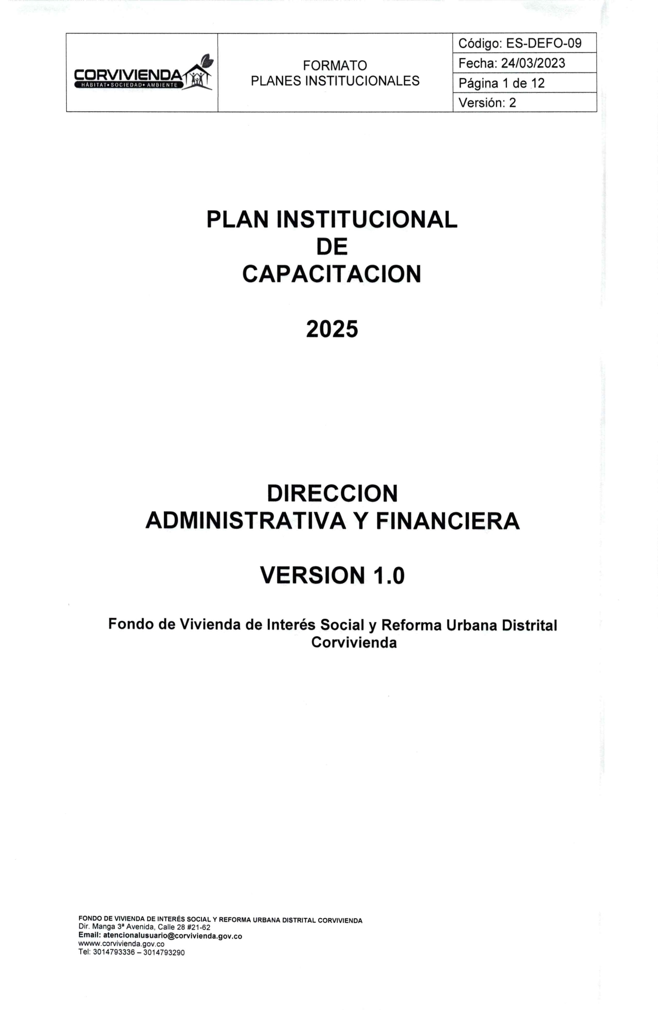 Plan Institucional de Capacitaciones